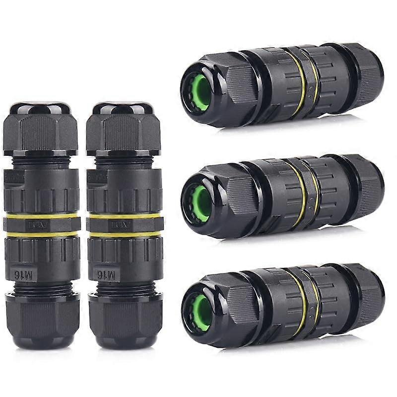 IP68 2 Way 2 Pin Junction Box Electrical Cable Connector,5 Pack 17.5A 400V M16