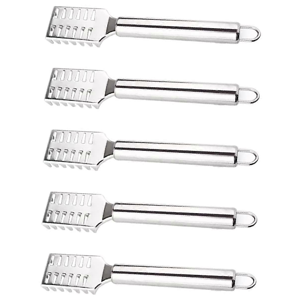 5Pcs Stainless Steel Fish Scale Scraper Efficient Kitchen Gadget for Easy Fish Scaling and Fish Scaler Remover Silver Finish