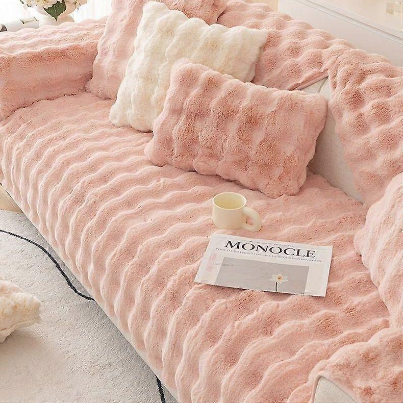 Thicken Rabbit Plush Sofa Cover Universal Non-slip Sofa Mat Winter Warm Soft Sofa Towel Couch Cushion for Living Room Home Deco