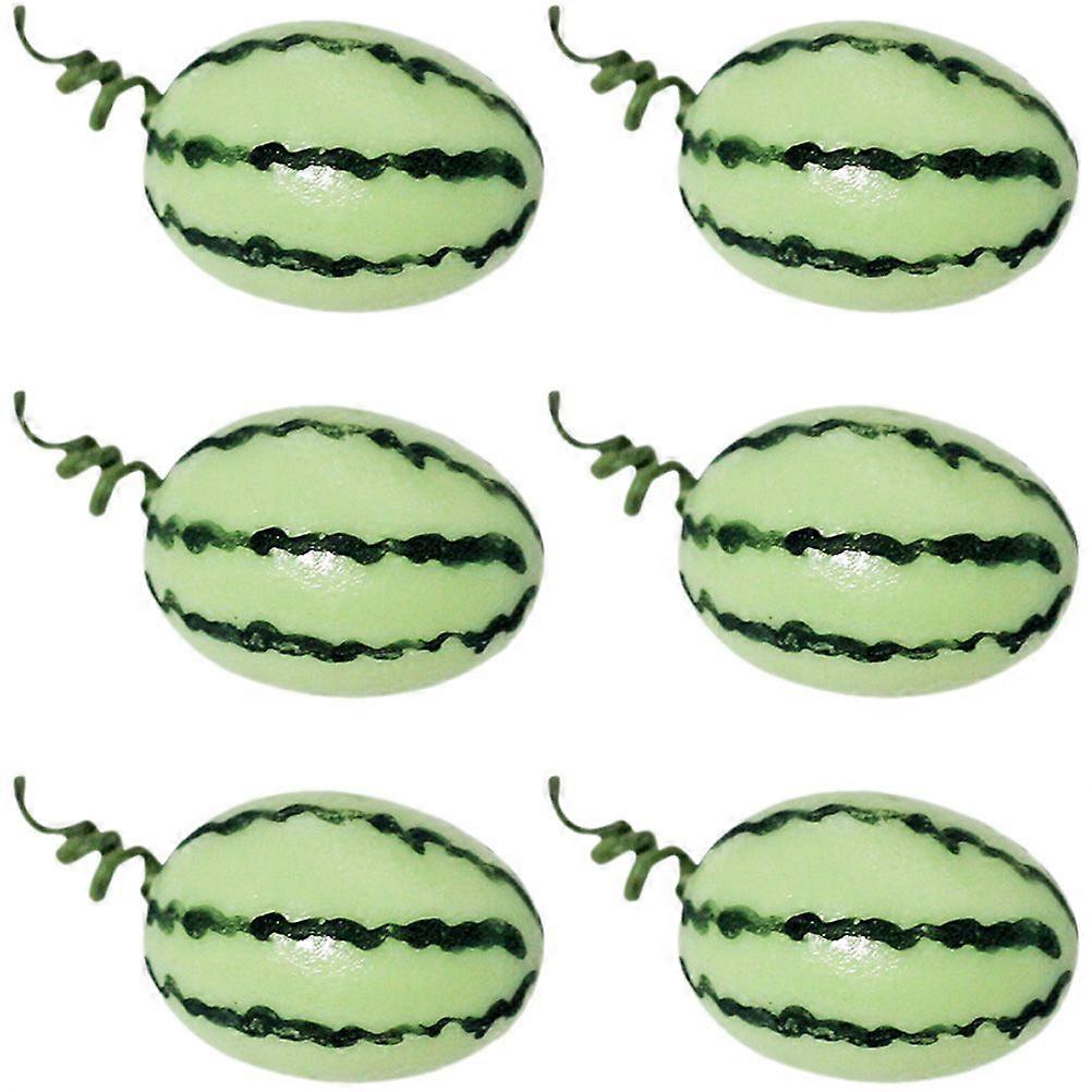 6pcs Simulated Mini Watermelon Models Mini Fruit Model Mini House Scene Decor