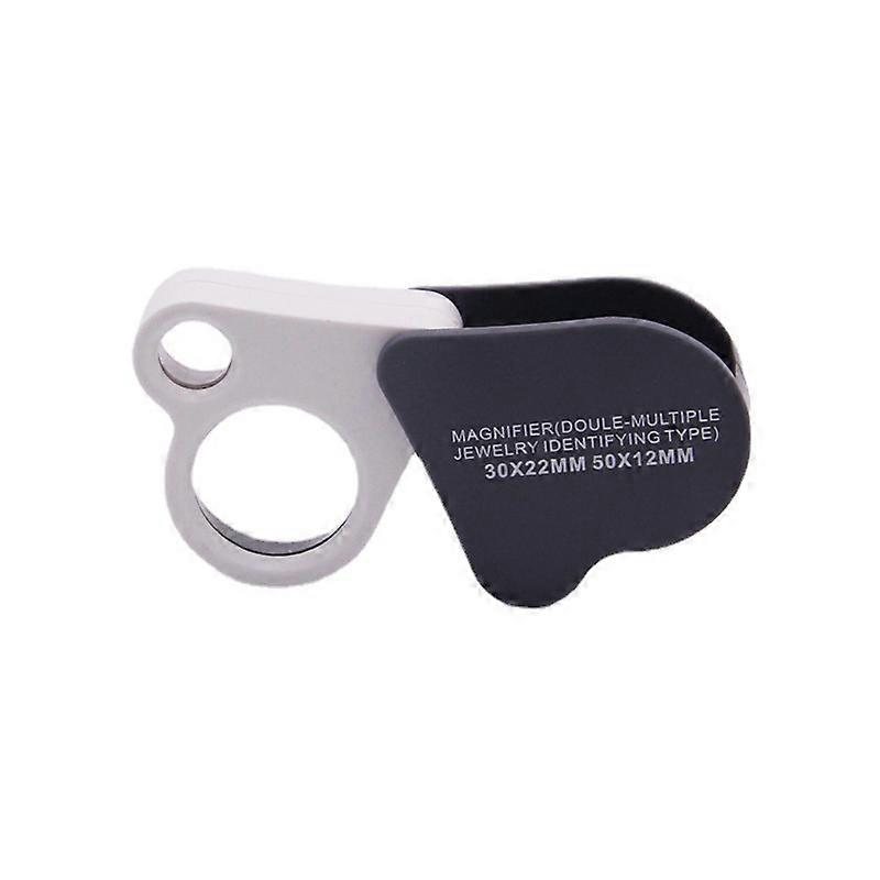 Portable Folding 30X/50X Dual Lens High Definition Jewelry And Jade Magnifier