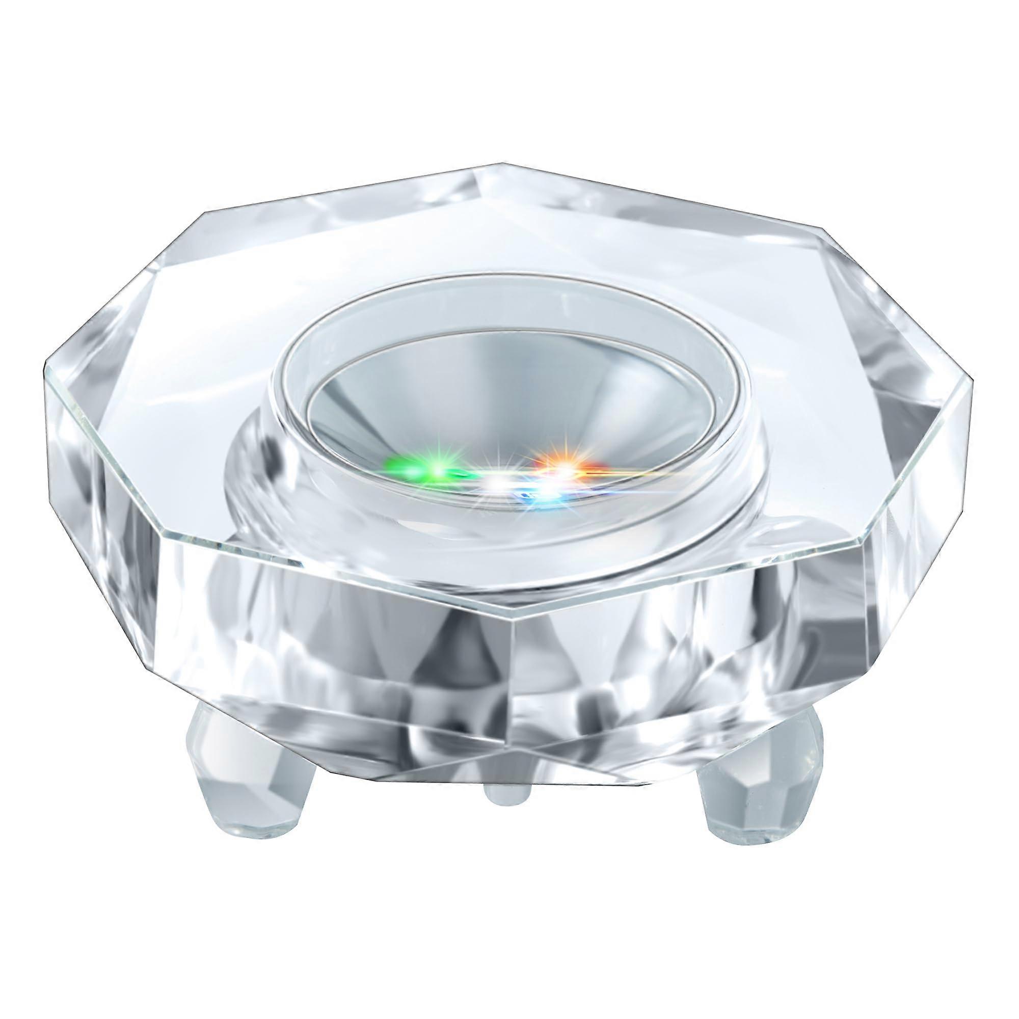 Crystal LED Light Base Multicolor Changing Pedestal For 3D Glass Art Octagon Display Plate AC Power
