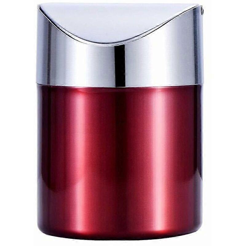 Mini Trash Can Table Stainless Steel Trash Can Swing Lid Mini Trash Can Modern Lid Trash Can Table Practical Stainless Steel Mini Trash Can Worktop fo