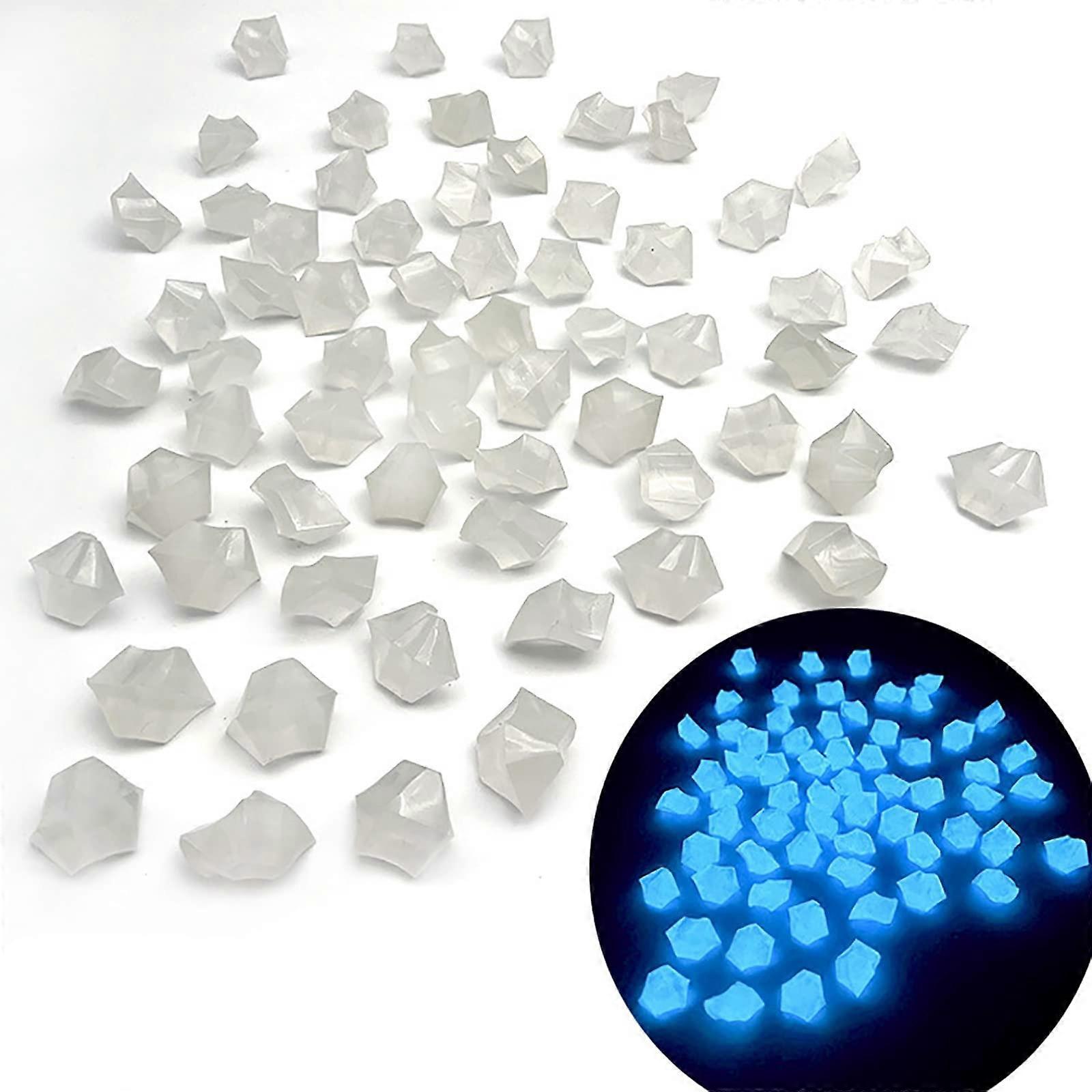 300PCS Glowing Pebbles, Glow in The Dark Luminous Stones, Garden Stones for DIY Decorative Walkways