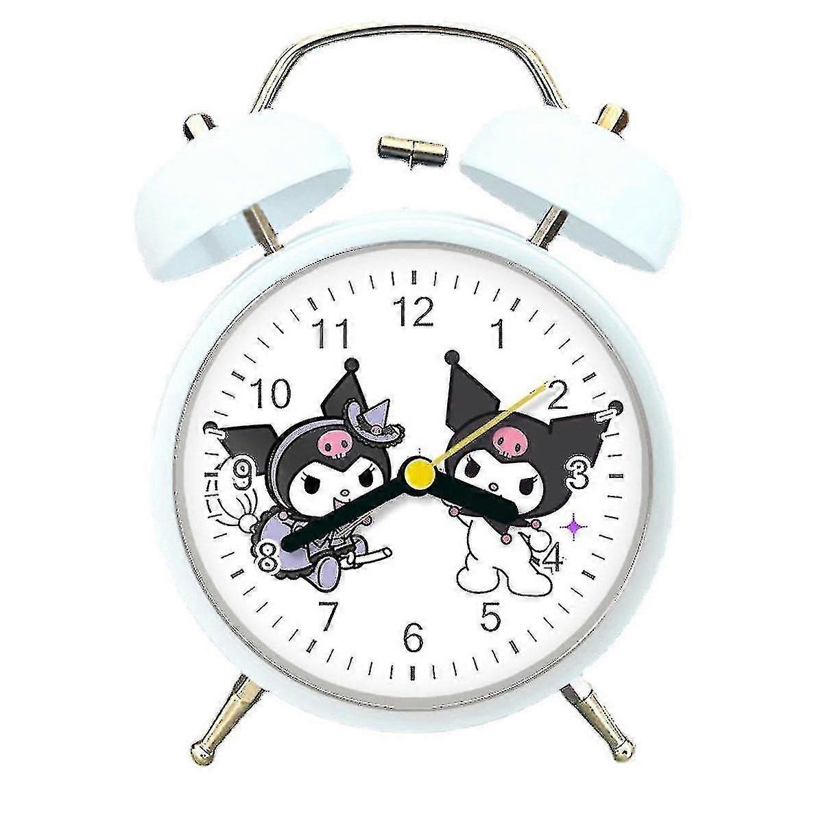 Kuromi Twin Bell Anime Wecker Nicht tickende analoge Glockenuhr