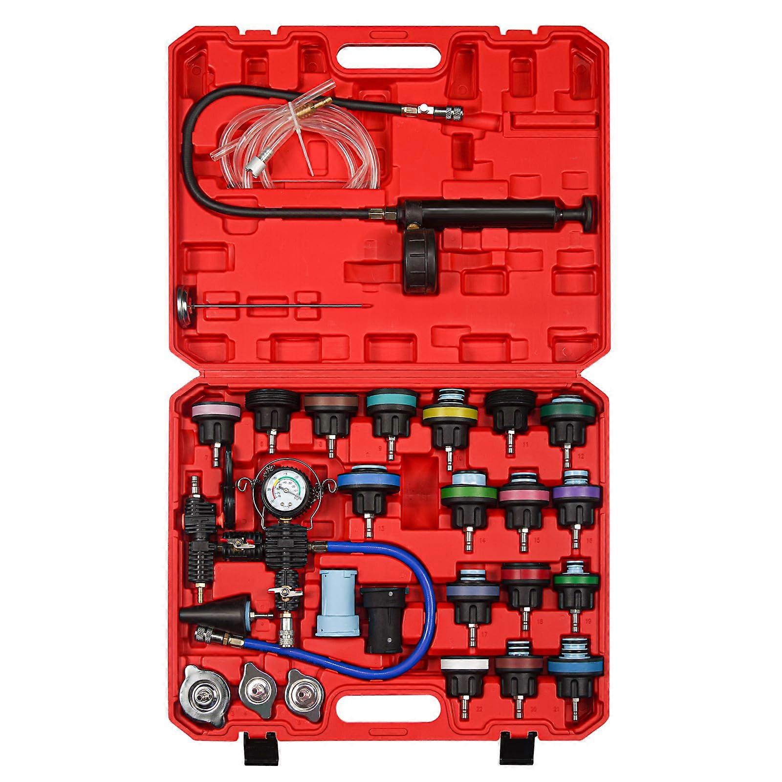 Radiator Pressure Tester Kit 28-Piece Universal Coolant Pressure Tester Vacuum Type Cooling System Tool Kit
