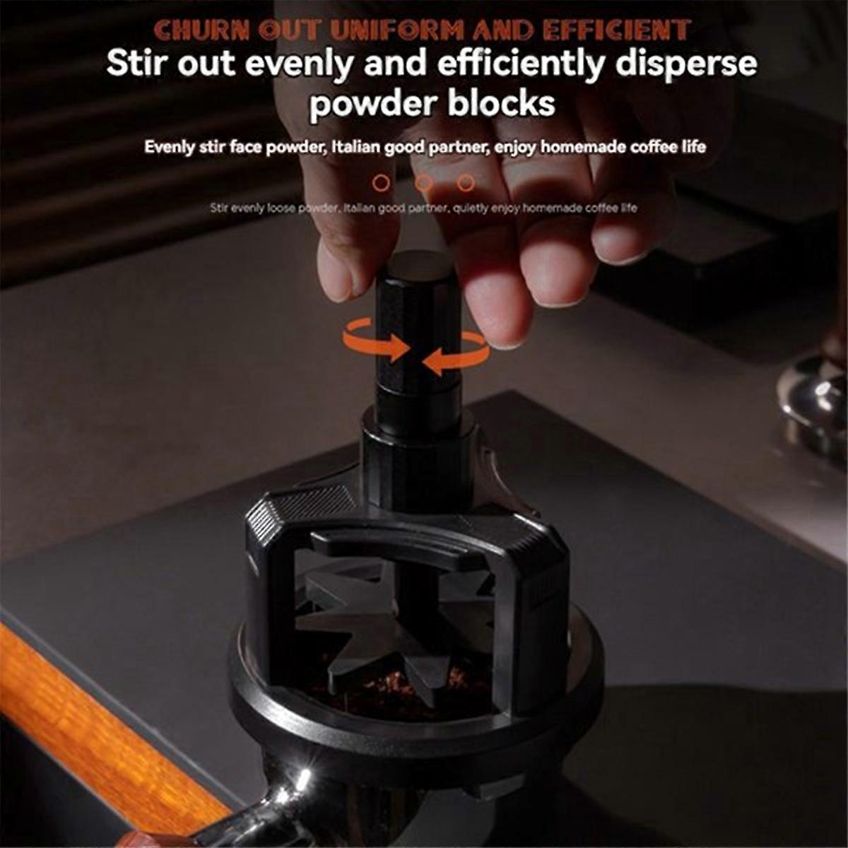 58MM Rotary Coffee Powder Needle and Powder Hammer WDT Tool Set Adjustable Depth Espresso Stirrer To