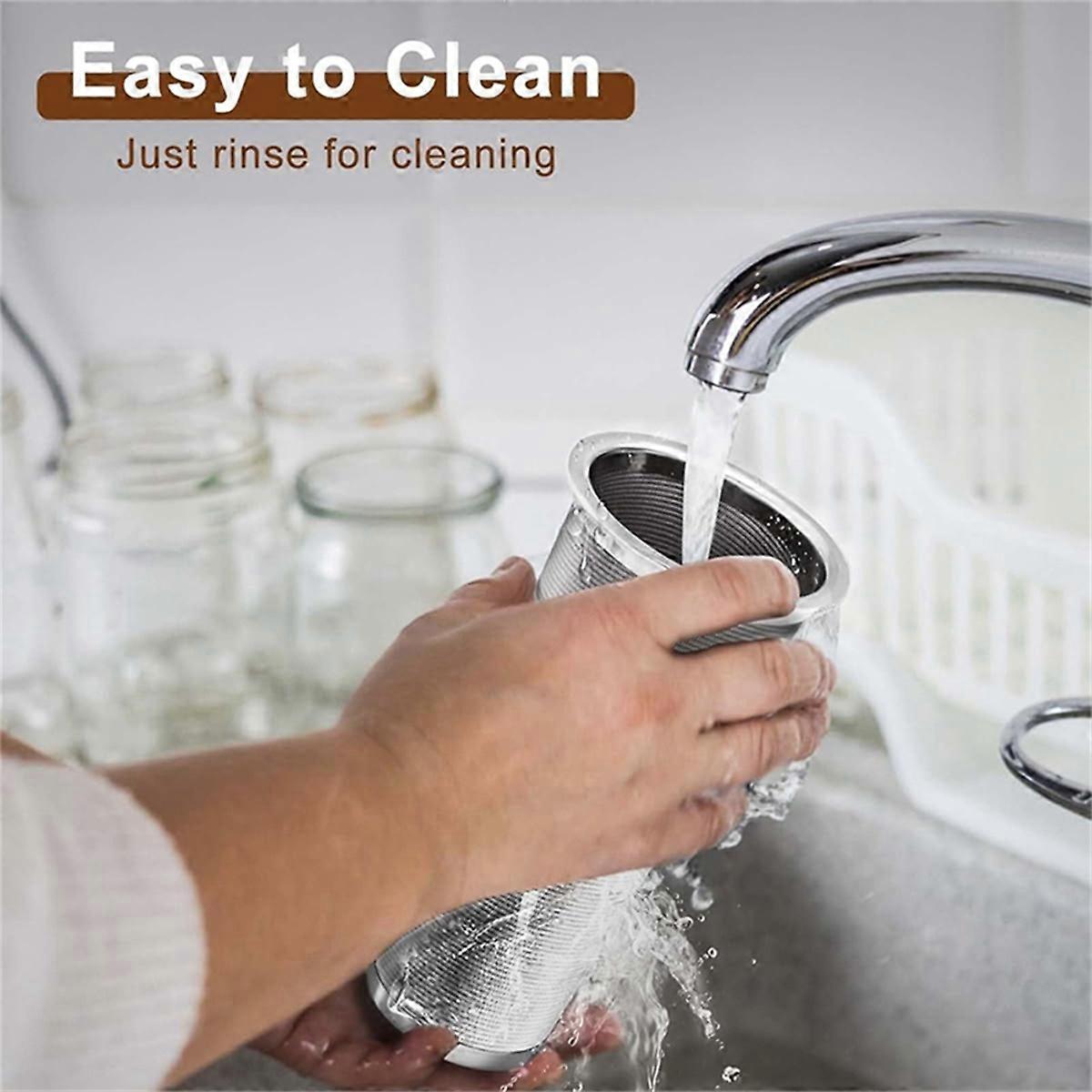 Cold Brew Coffee Filter for Glass MasonJar Pitcher - Fine Mesh, 304 Stainless Steel Filter with Seal