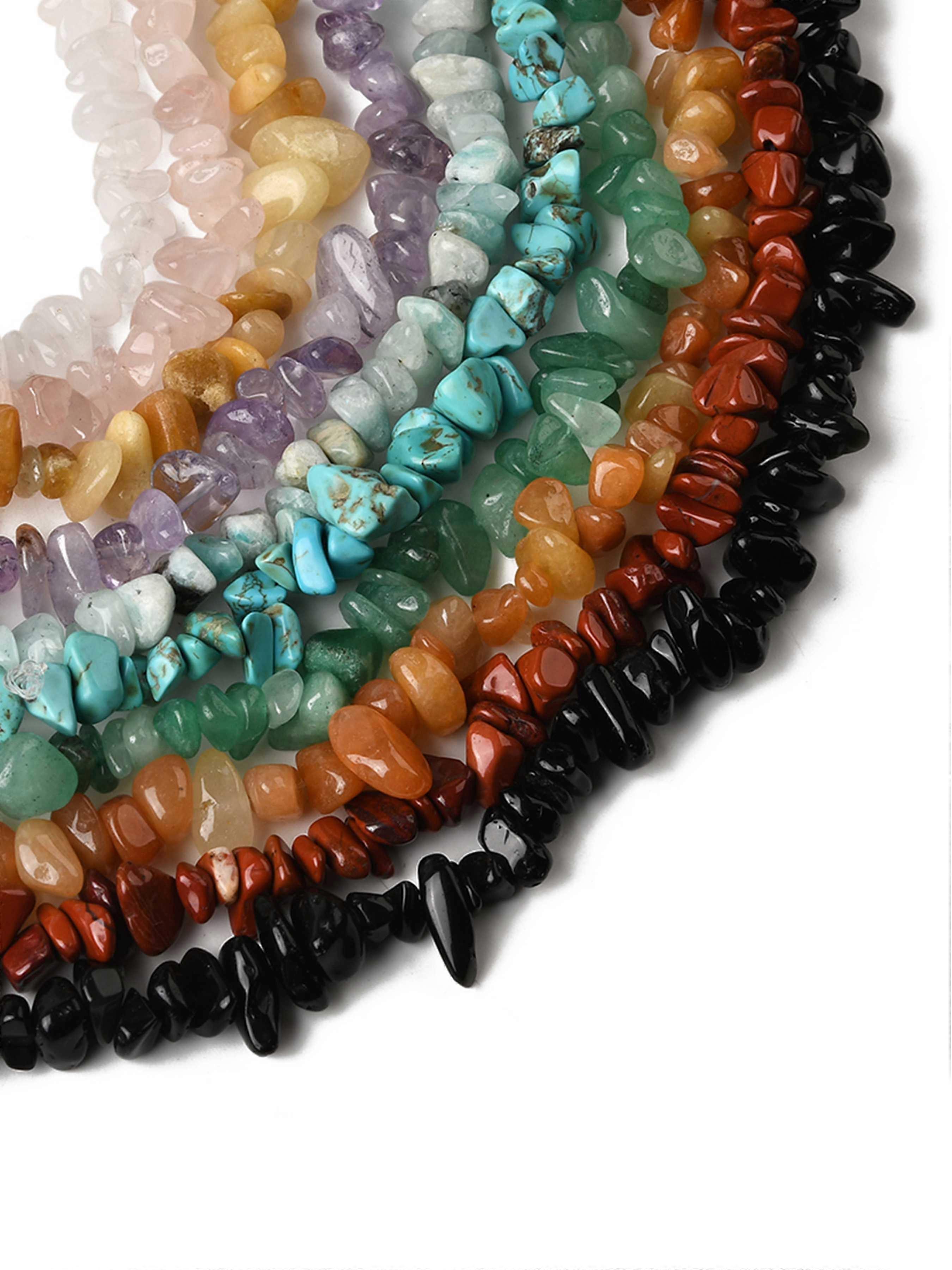 10 Strands 10 Styles Natural & Synthetic Mixed Gemstone Chip Beads Strands 5~8x5~8mm Craft Beads