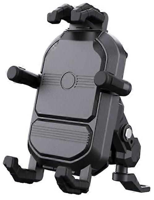 Motorcycle Phone Mount with Shock Absorption, 360° Rotation, Anti-Theft Design, Universal Smartphone Compatibility