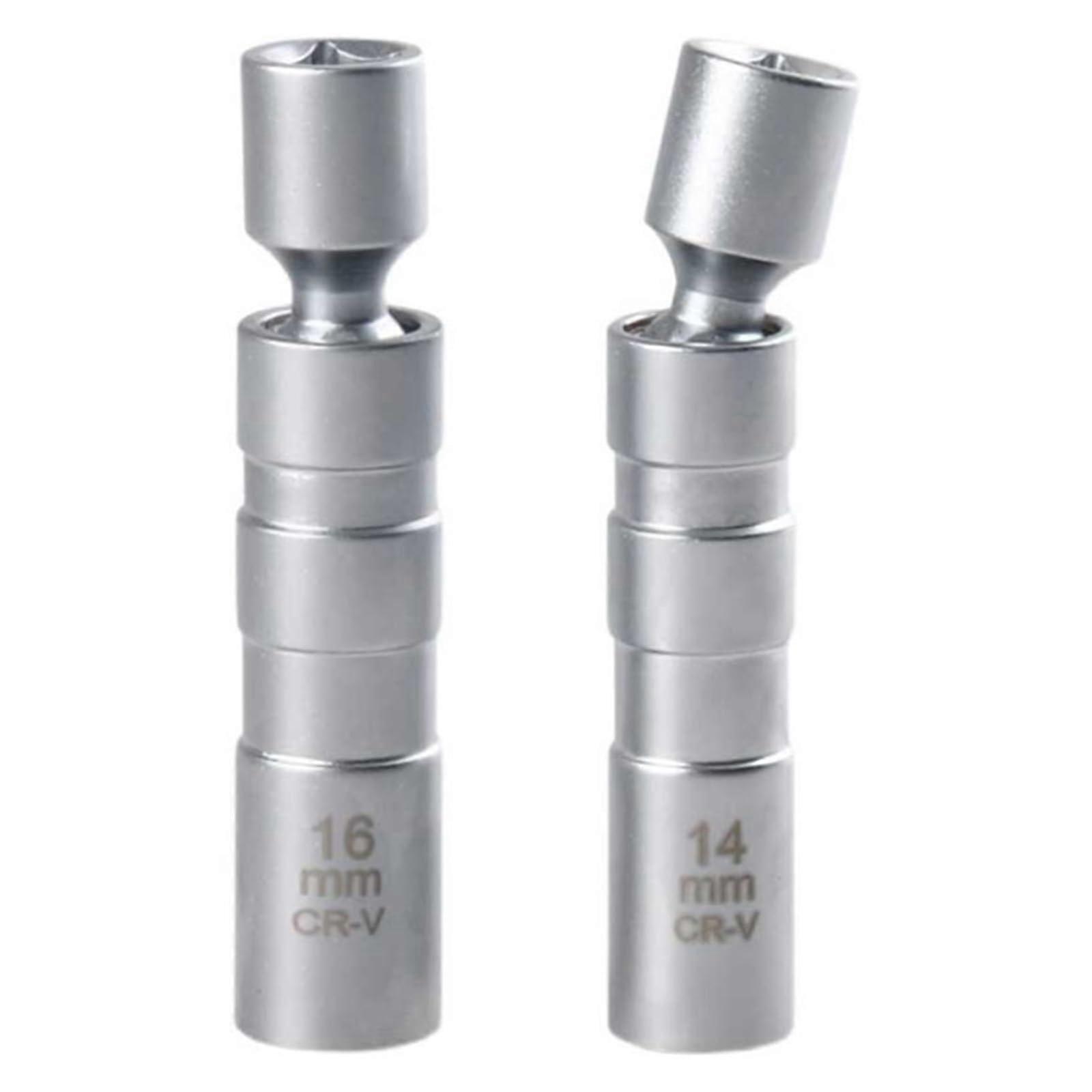 Auto Repair Tools 14mm 16mm Thin Wall Spark Plug Socket with Magnetic Flexible Joint Wrench for Vehicle Maintenance