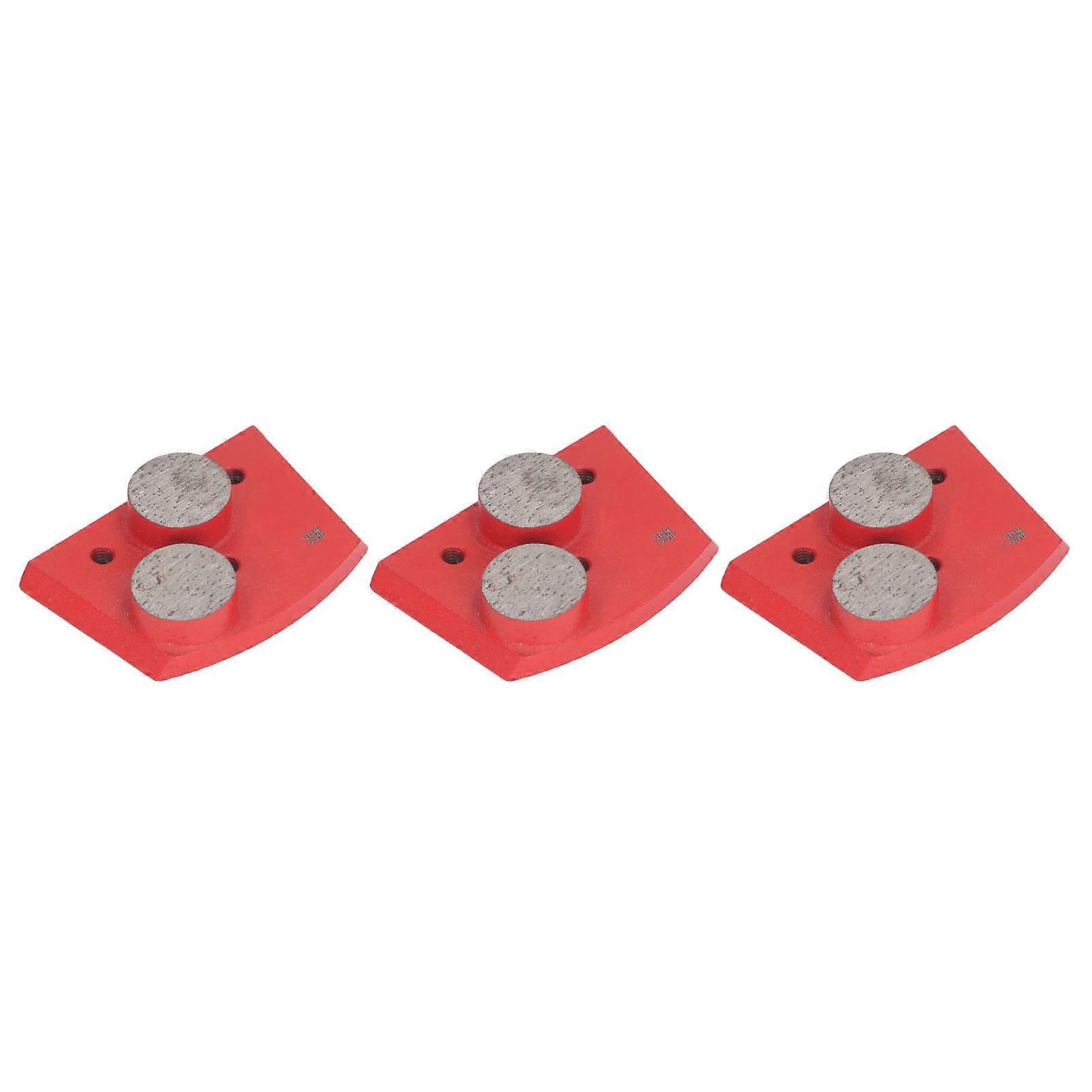 3PCS Grinding Blocks Diamond Polishing Block for Cement Concrete Floor Paint 2 Segment 30 Grit Red