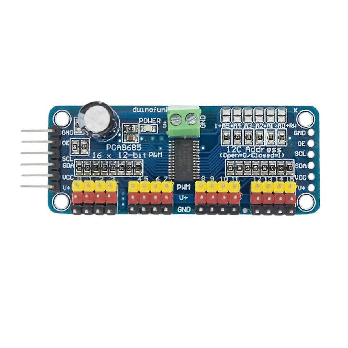 PCA9685 16 Channel 12bit Motor Driver I2C Module Robot Arrival for High Reliable Electronic Component, Precision, Stable Performance