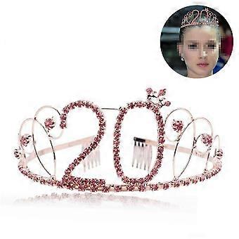 Geburtstagskrone Tiara mit Haarkamm Kristall Strass Silber Geburtstagsgeschenk mit Kristall-Style 2