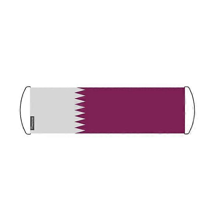 Scroll Banner – Qatar Flag – 24 x 70 cm – Polyester – Hand Flag