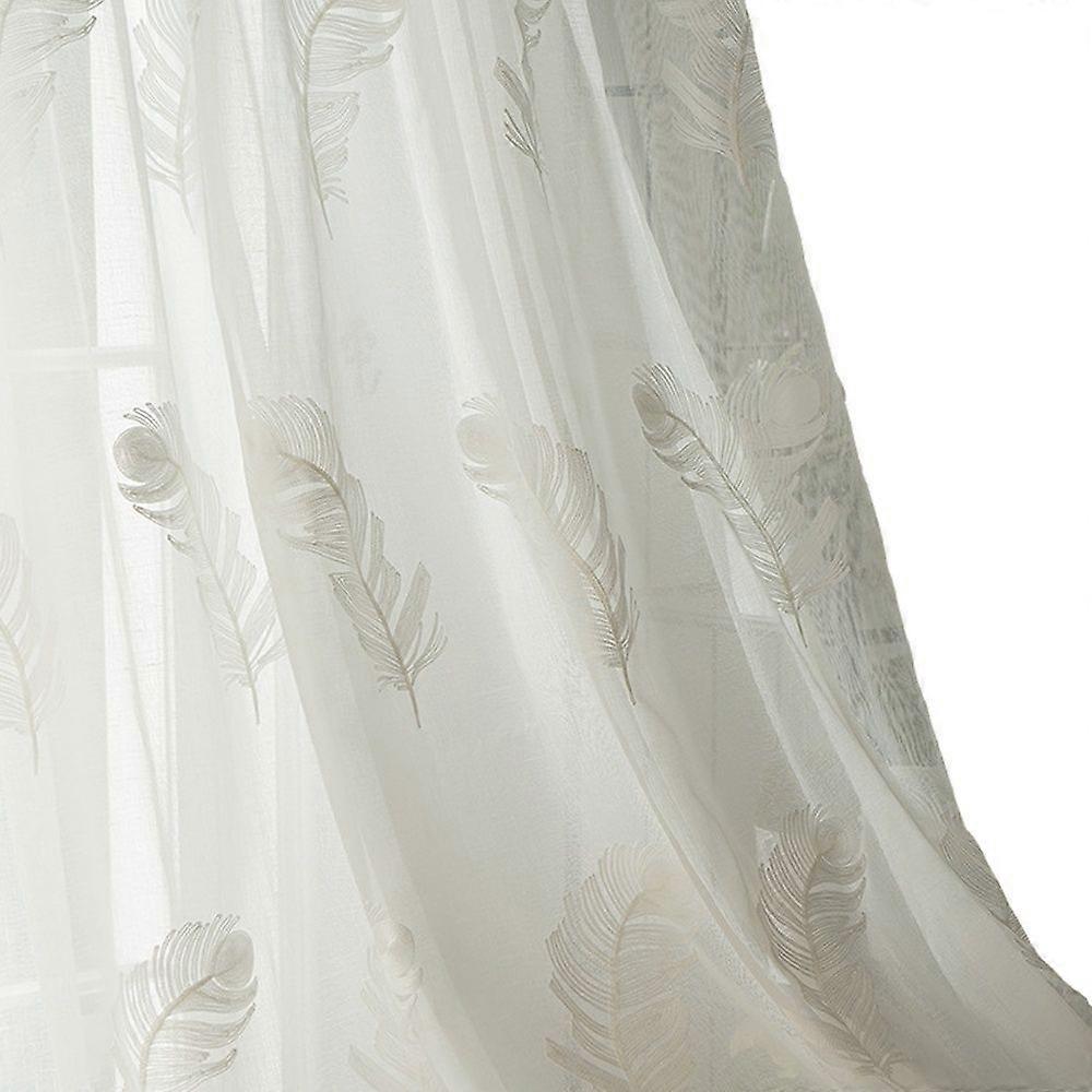 Curtain embroidery feather window screen large curtain large screen window