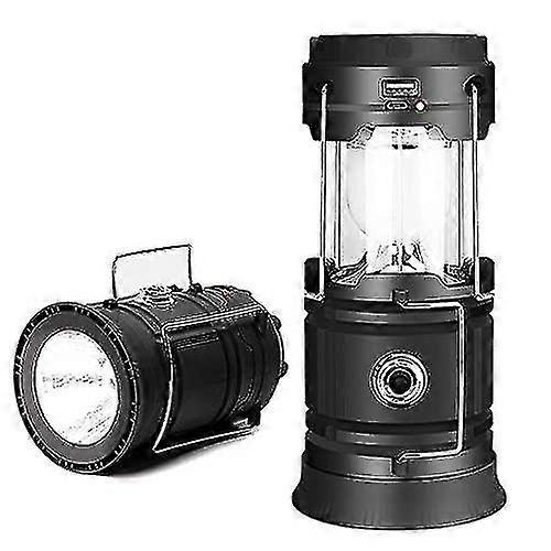 1 X Solar Flashlight - Foldable USB Rechargeable LED Tent Lamp, 2 Modes