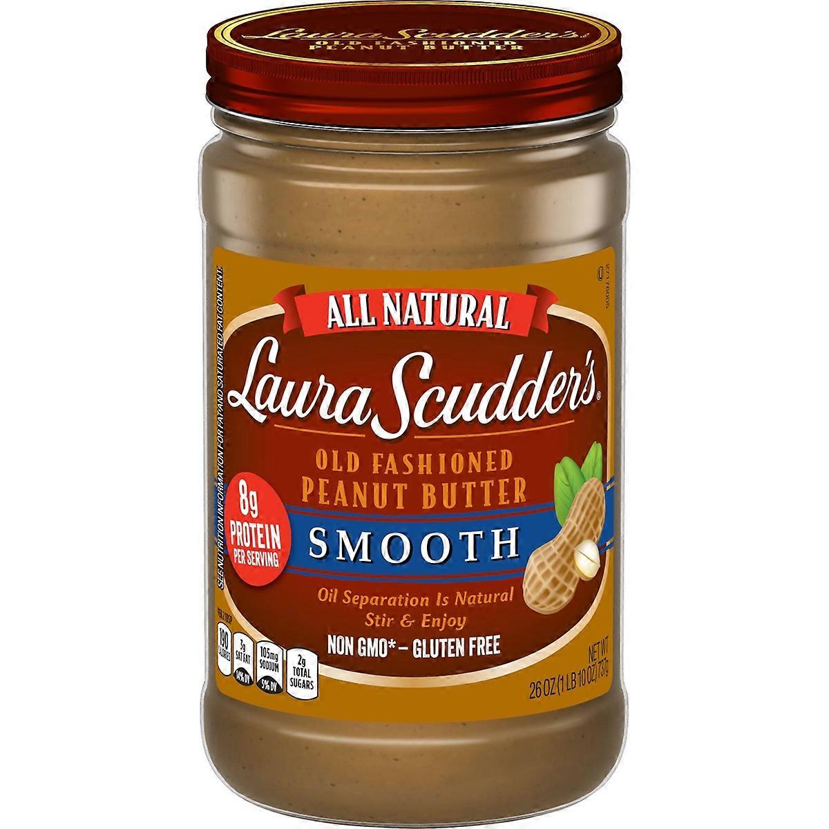 Beurre de cacahuète lisse entièrement naturel de Laura Scudder - 26oz