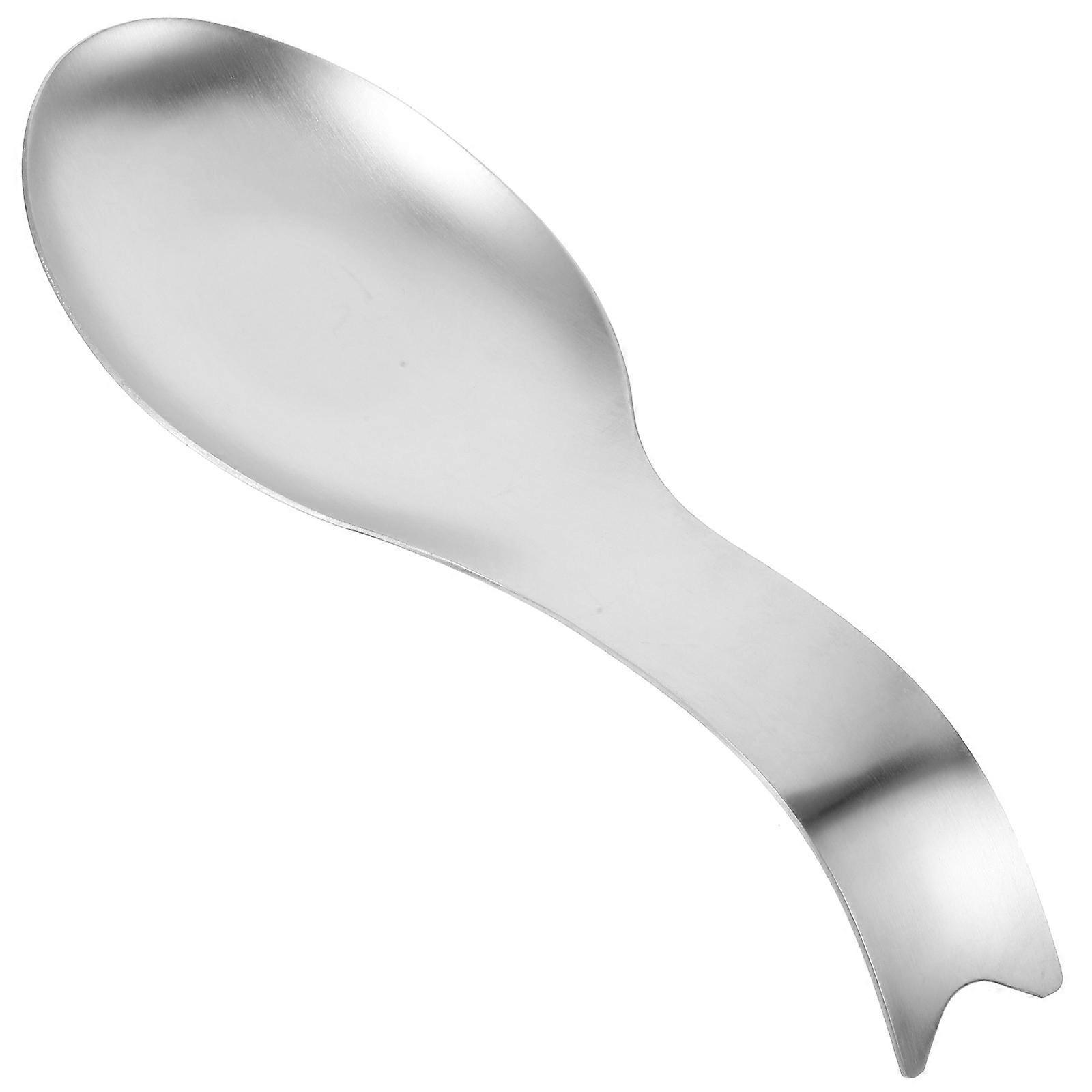 Stainless Steel Ladle Spoon Holder with Smooth Edges and Tail Hooks for Kitchen Utensils Storage Silver