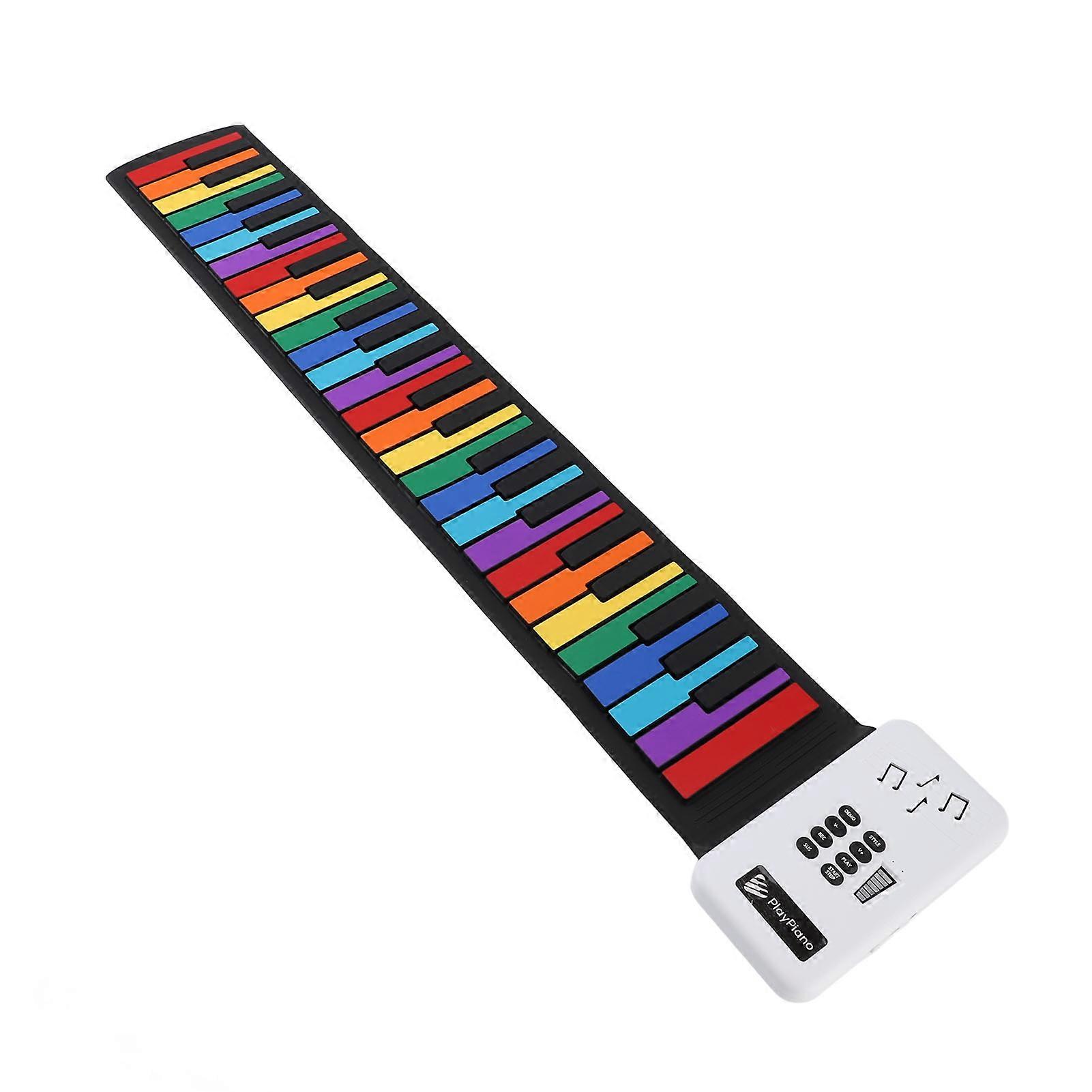 Roll Up Piano Keyboard Kids Beginners 49 Keys Electronic Flexible Portable Foldable USB Rechargeable 
