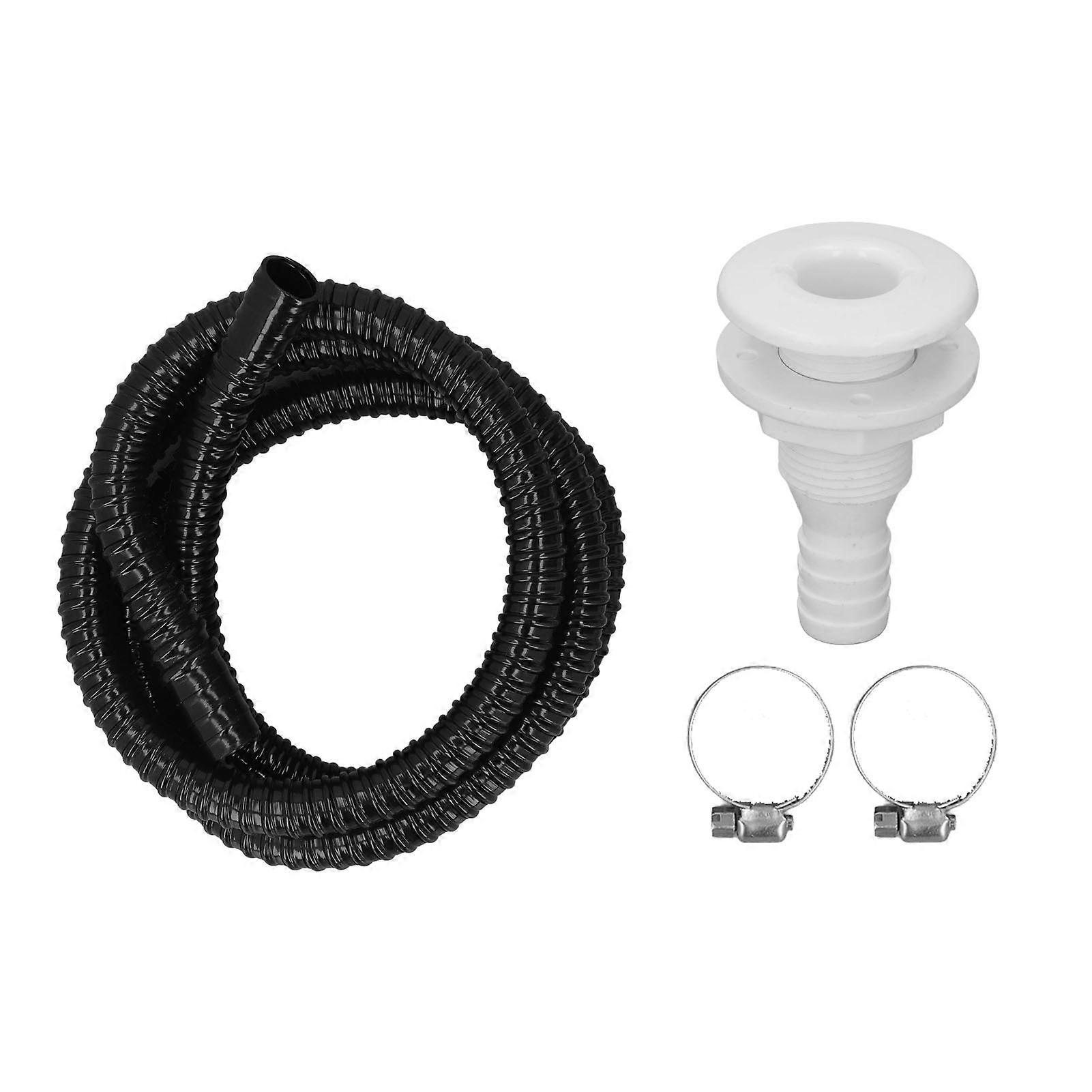 Kit d’installation de pompe de cale 3/4 pouce Tuyau étanche de 6,7 pieds pour pompes de cale avec sortie 3/4 pouce Noir 