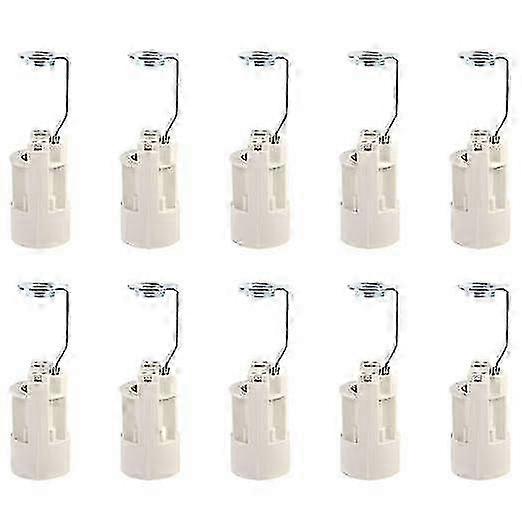 10Pcs E14 Adjustable Lamp Sockets for LED Bulbs (White)