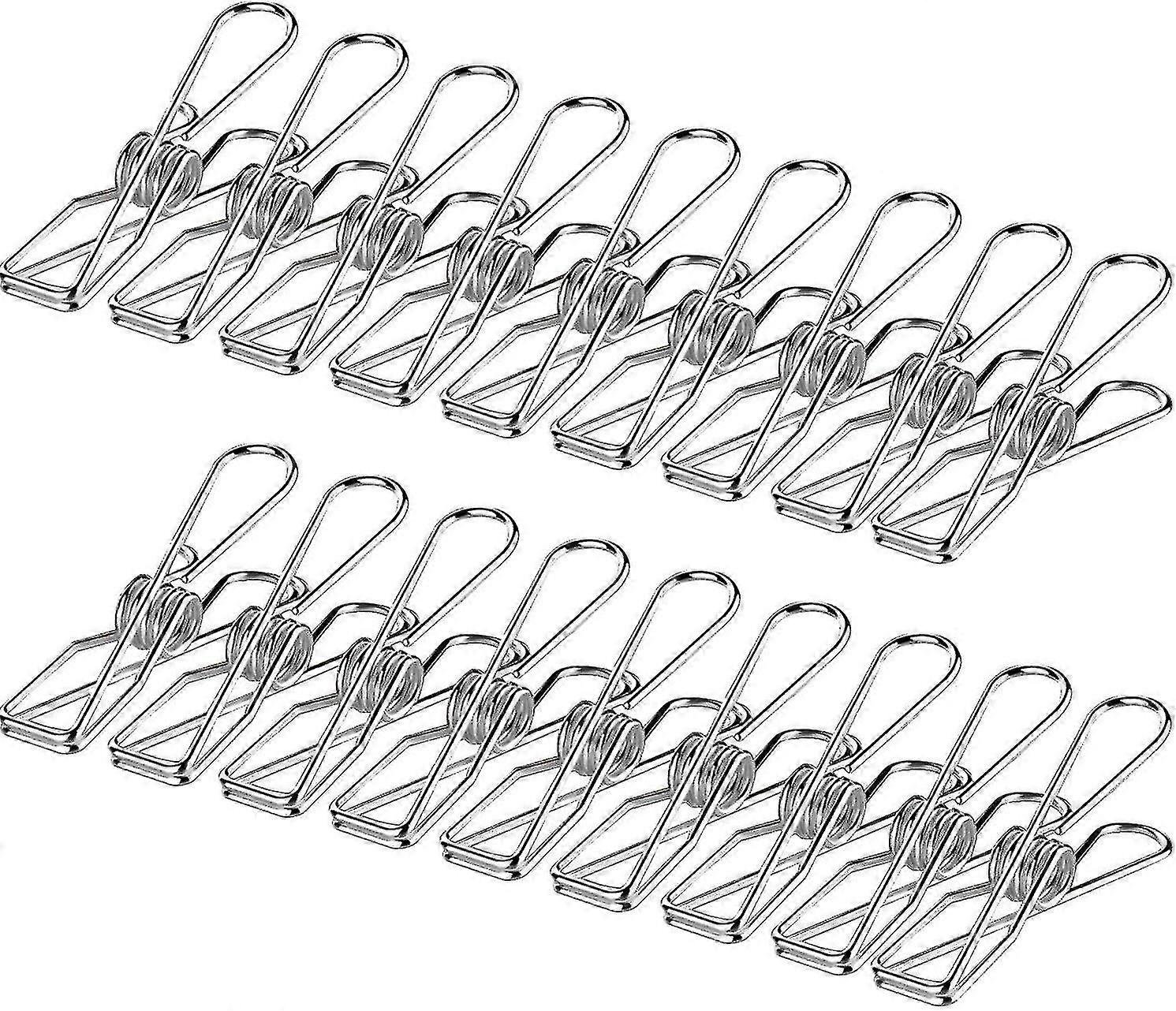 50 Pack Stainless Steel Clothes Pegs for Socks & Clothes - Durable & Rustproof