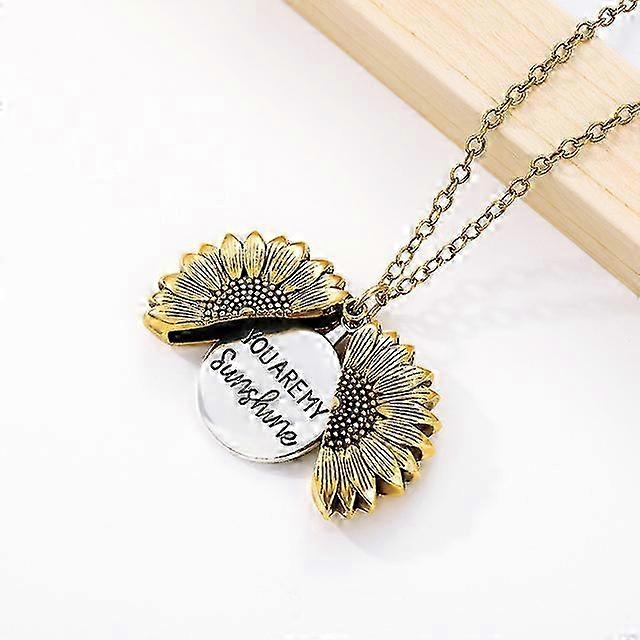 You Are My Sunshine Sunflower médaillon collier - Boho bijoux cadeau d’amitié pour elle
