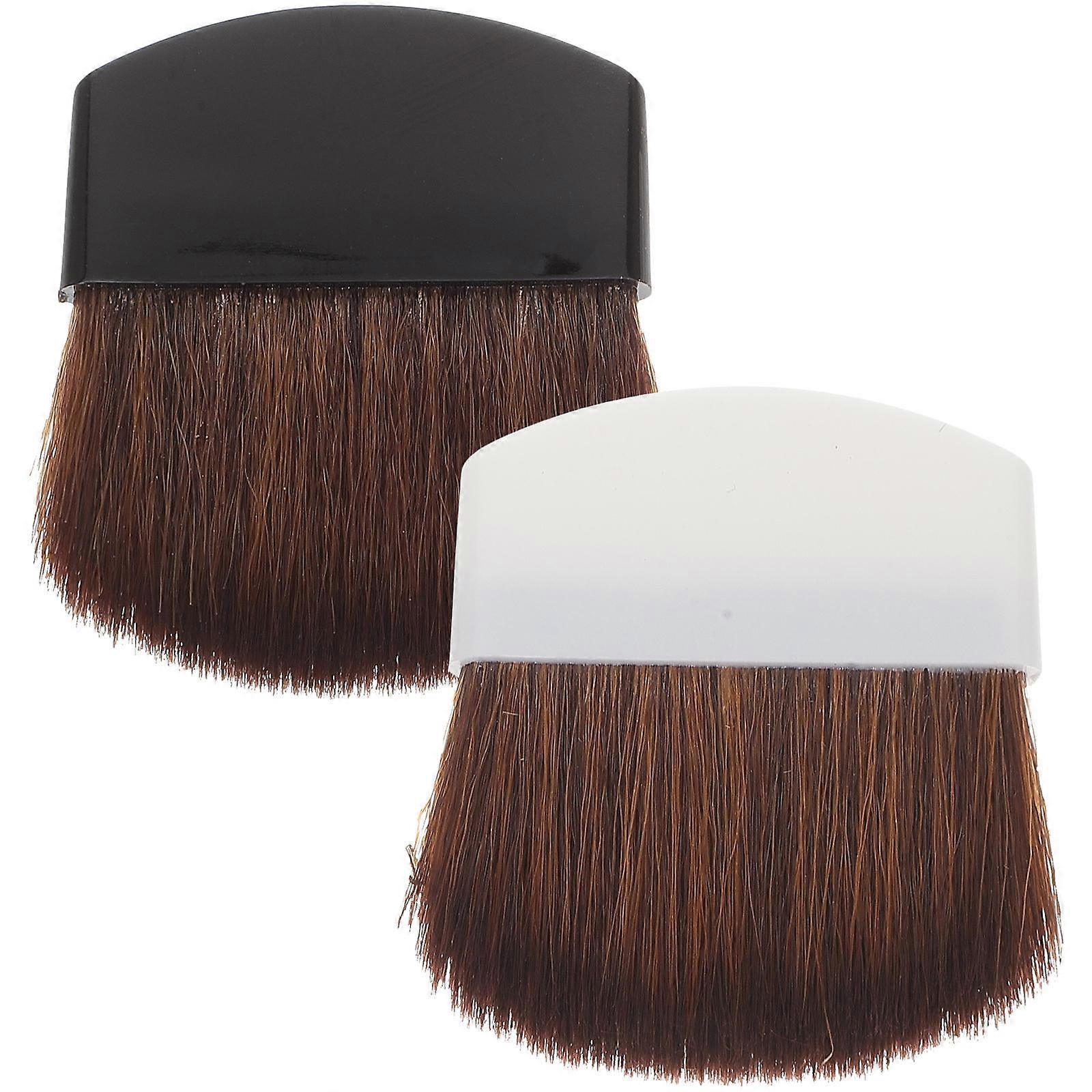Dense Foundation Brush Portable Professional Makeup Application Beauty Tools White Black for Each 1Pc 2Pack