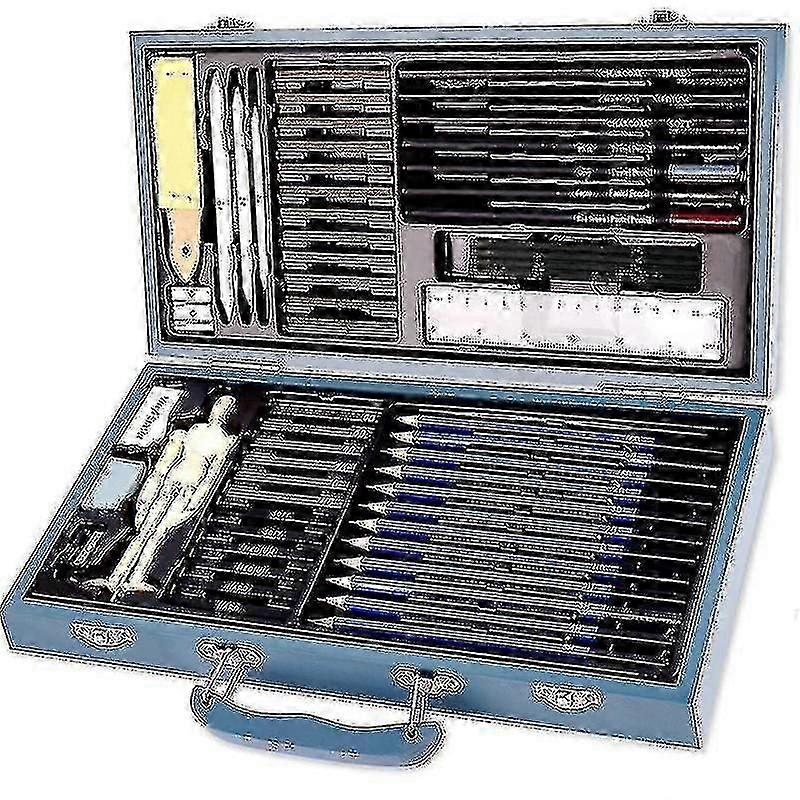 2025 60-Piece Professional Sketching Pencil Set - Artists Drawing Kit with Graphite & Charcoal for Detailed Artwork_JST