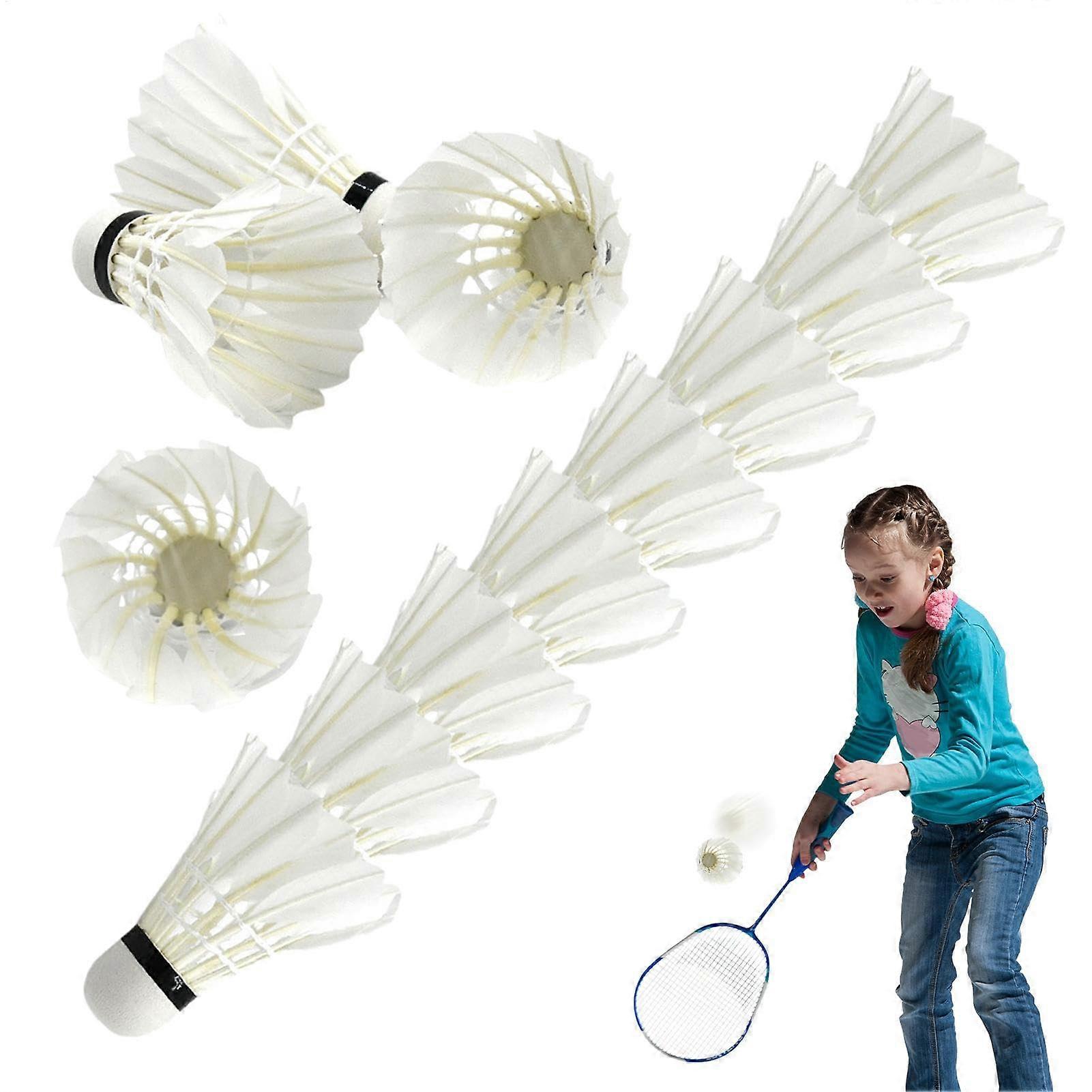Badminton Balls Feather Training Shuttlecocks Set Sturdy Shuttlecocks for Backyard Indoor and Outdoor Practice