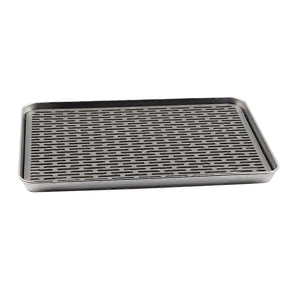 1 Set Double Layer Stainless Steel Tea Ware Draining Tray for Teahouse – Lightweight & Functional Design