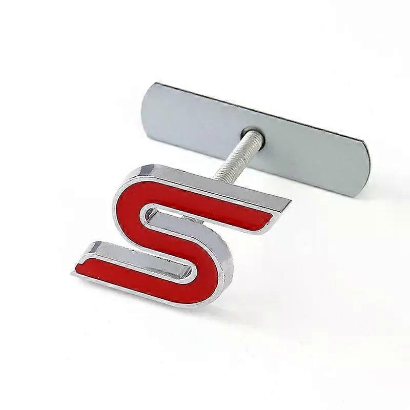 3D Metal S Logo Letters Car Front Grill Emblem Trunk Badge Decal κατάλληλο για d Mondeo Focus Kuga Fiesta Zetec S αυτοκόλλητα αξεσουάρ