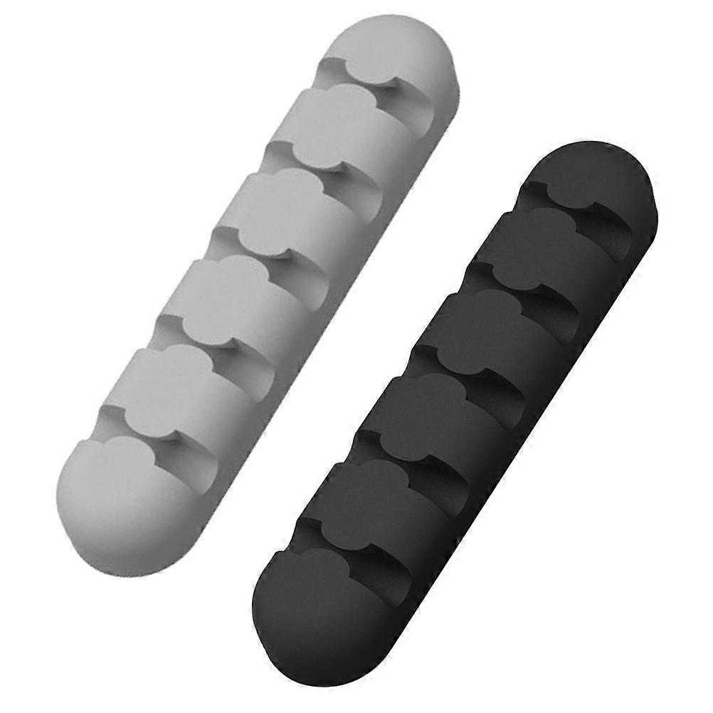 Multipurpose Desktop Charging Cable Organizer for Home Office 5 Slots Rectangular Shape 2Pcs