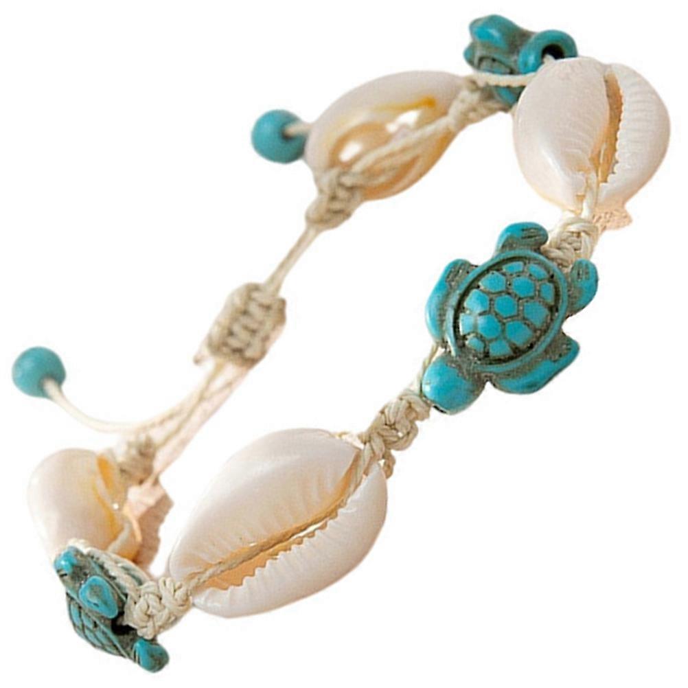 Round Shape Shell Anklet Bohemian Style Beach Vacation Accessory Multi Color Jewelry 1 Set