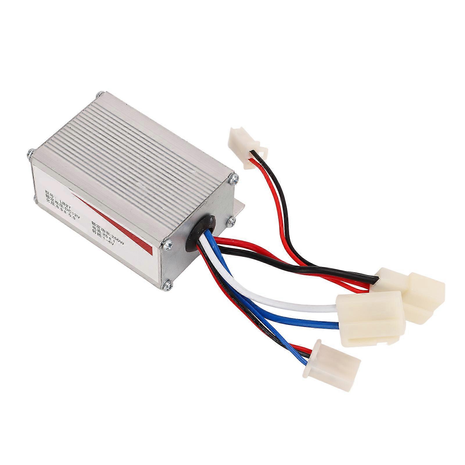 12V 250W Motor Speed Controller Brushed with 3 Wires Aluminium Shell Motor Speed Controller Box for Electric Bikes 