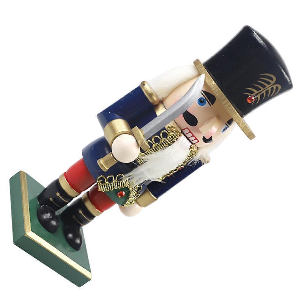 Nutcracker Table Decorations Wooden Nutcracker Xmas Tabletop Ornament King Soldier Shape Multi Color Festive Atmosphere present 1Set