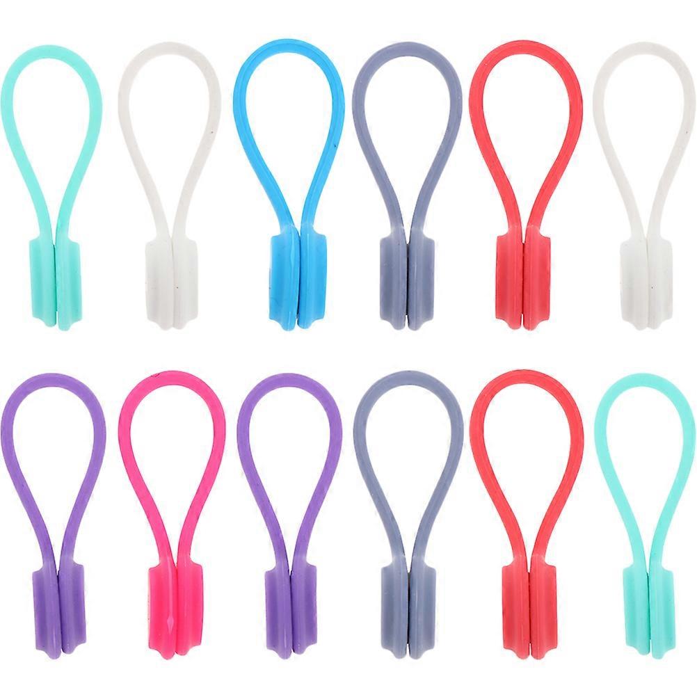 Magnetic Silicone Ties Cable Organizer Data Cable Daily Use 5X1CM 24Pack