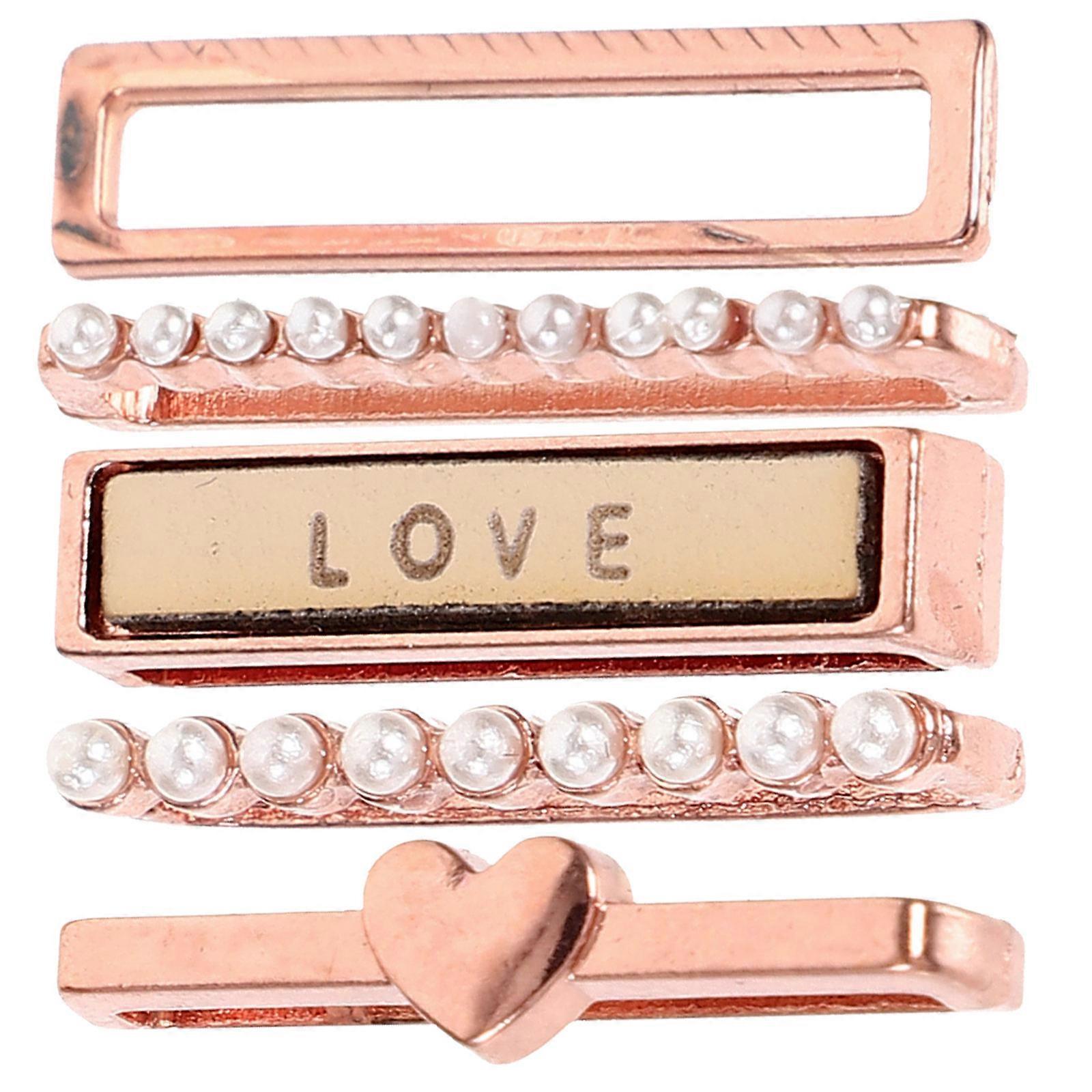 Watch Strap Ring Loop Metal for Daily Wearing Smartwatch Bands Rose Gold 2.1x0.5cm 1Set