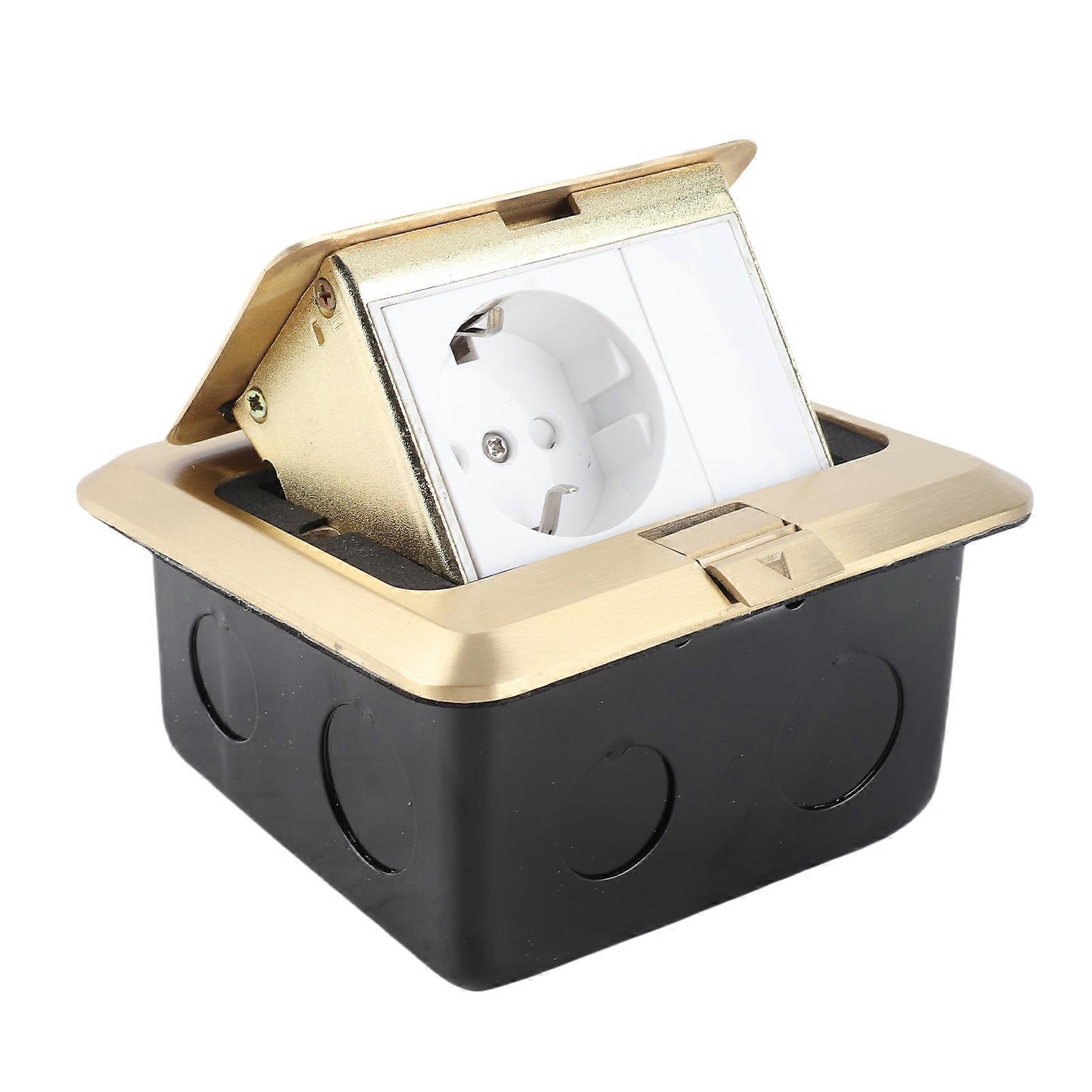 DT-T01 All-Copper Arc Waterproof Floor Socket Damping Luxury Multifunctional Hidden Floor Socket Slow Pop-Up Ground Socket