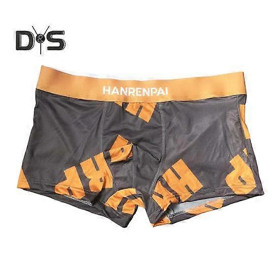 Men Boxer Briefs with Wide Waistband Mid-rise Patchwork Color Letter Print U-convex Shorts Underwear Breathable Sport Panties