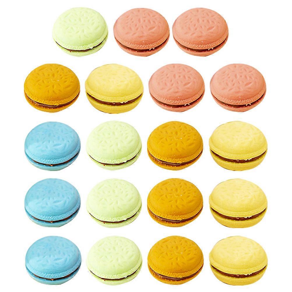 Drawing Erasers Macaron Eraser Pastry Shape Cartoon Shape Assorted Color Rubber Erase Pencil Handwriting 4 Boxes