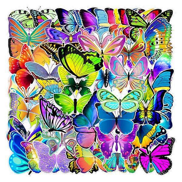 50pcs Stickers Butterflies Multicolored