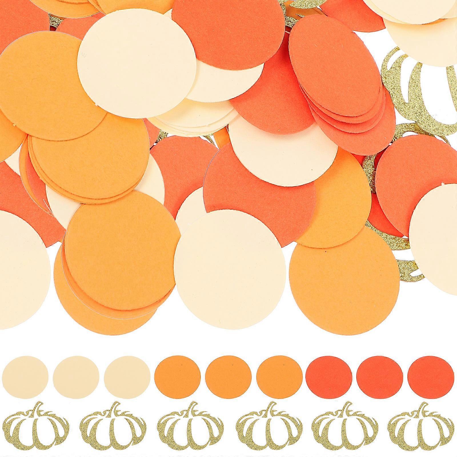 Bulk Thanksgiving Confetti Artificial Pumpkin Confetti Paper Assorted Color 2.5x2.5cm Decoration Fall and Harvest Festival 100Pcs
