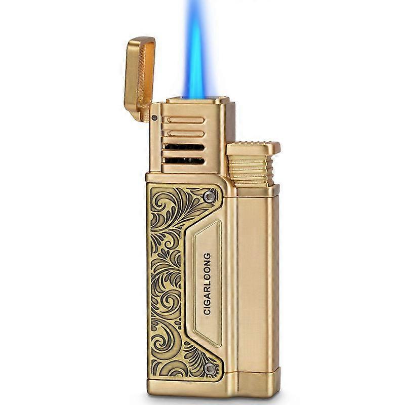 Cigar Lighter Windproof Direct-Flush Inflatable Lighter With Cigar Drill Portable Lighter