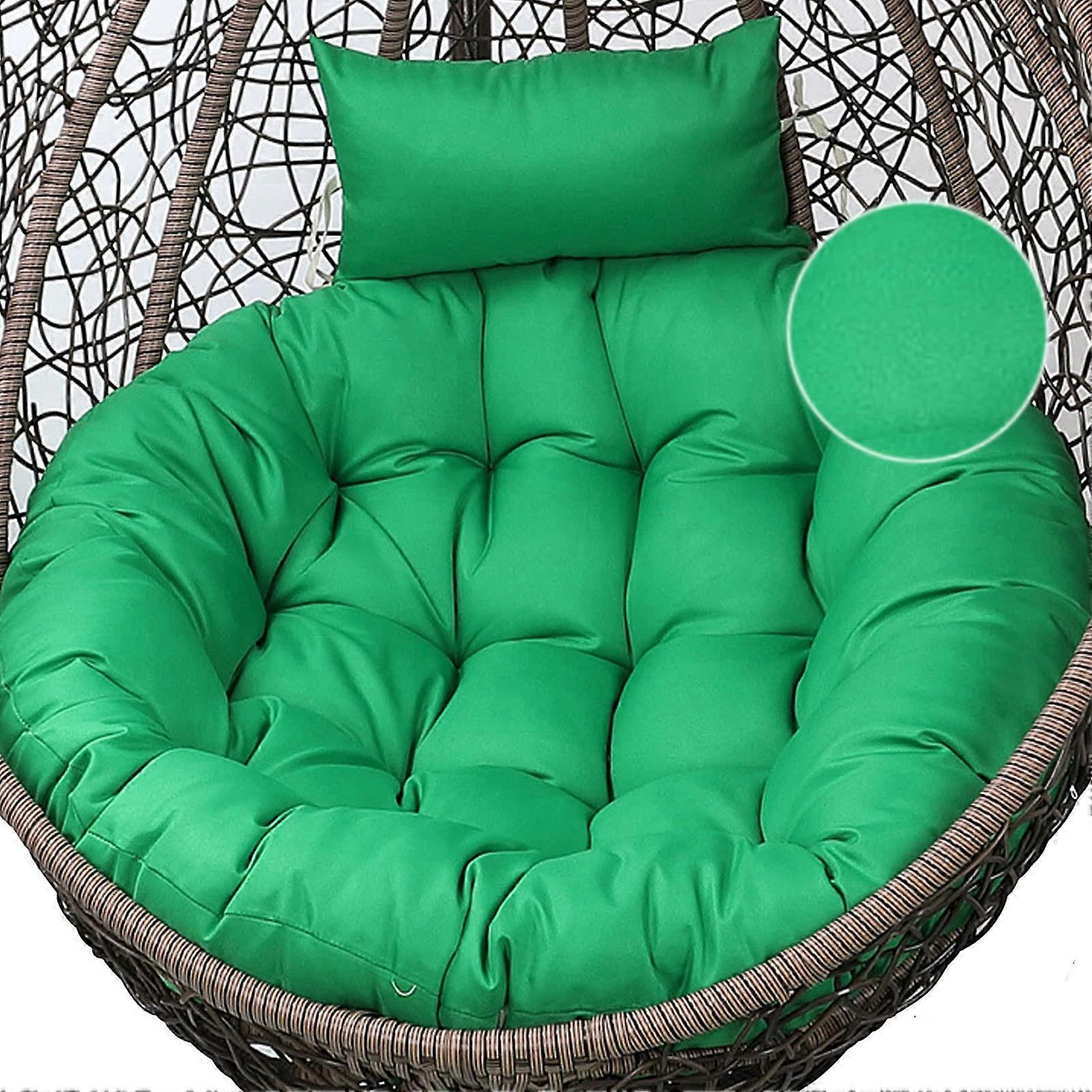 Replacement cover for hanging egg chair cushions, soft and comfortable, for indoor and outdoor use, terrace, dark green, no padding