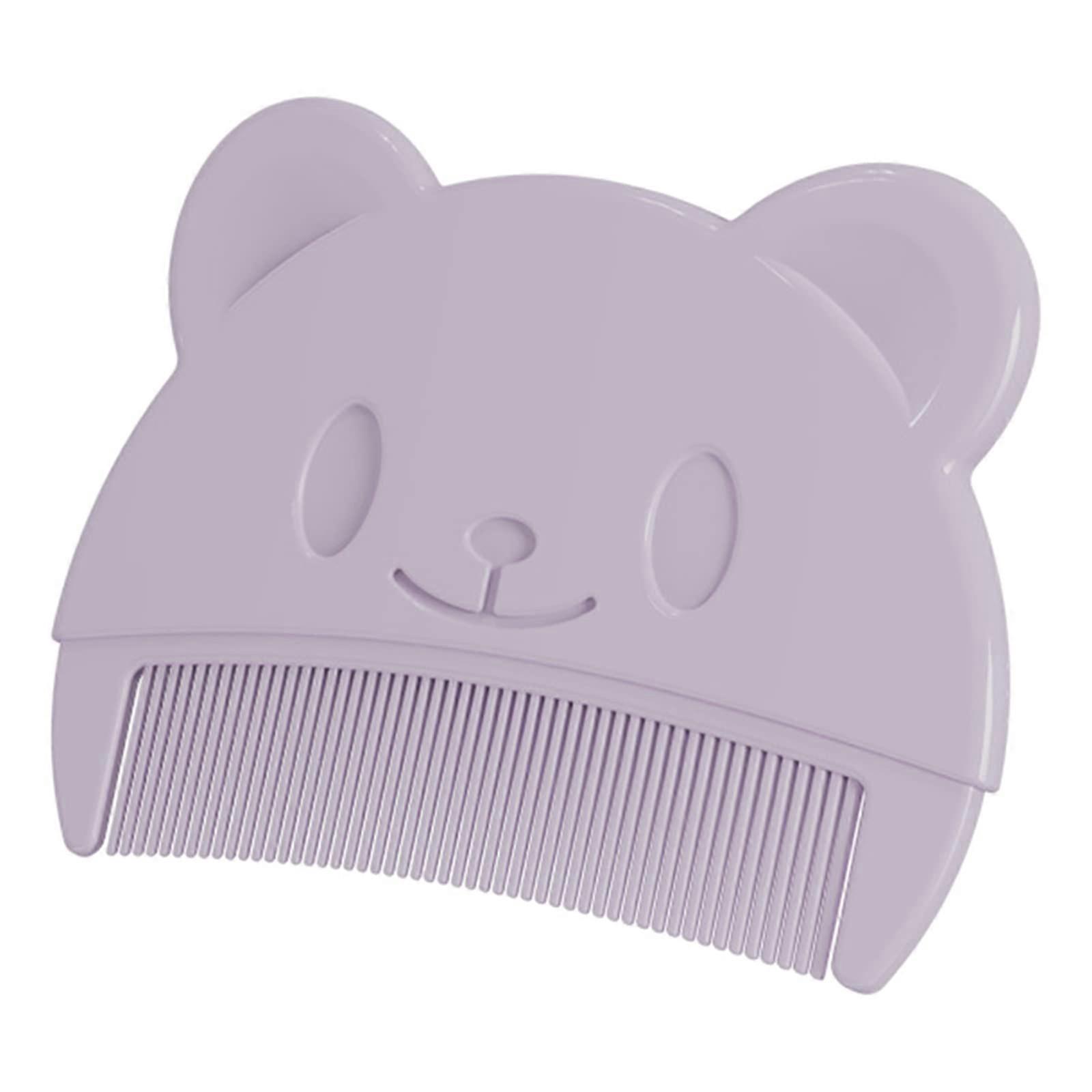 Baby Hair Comb Soft Teeth Caps For Toddler Infant Head Massage Grooming Set Purple