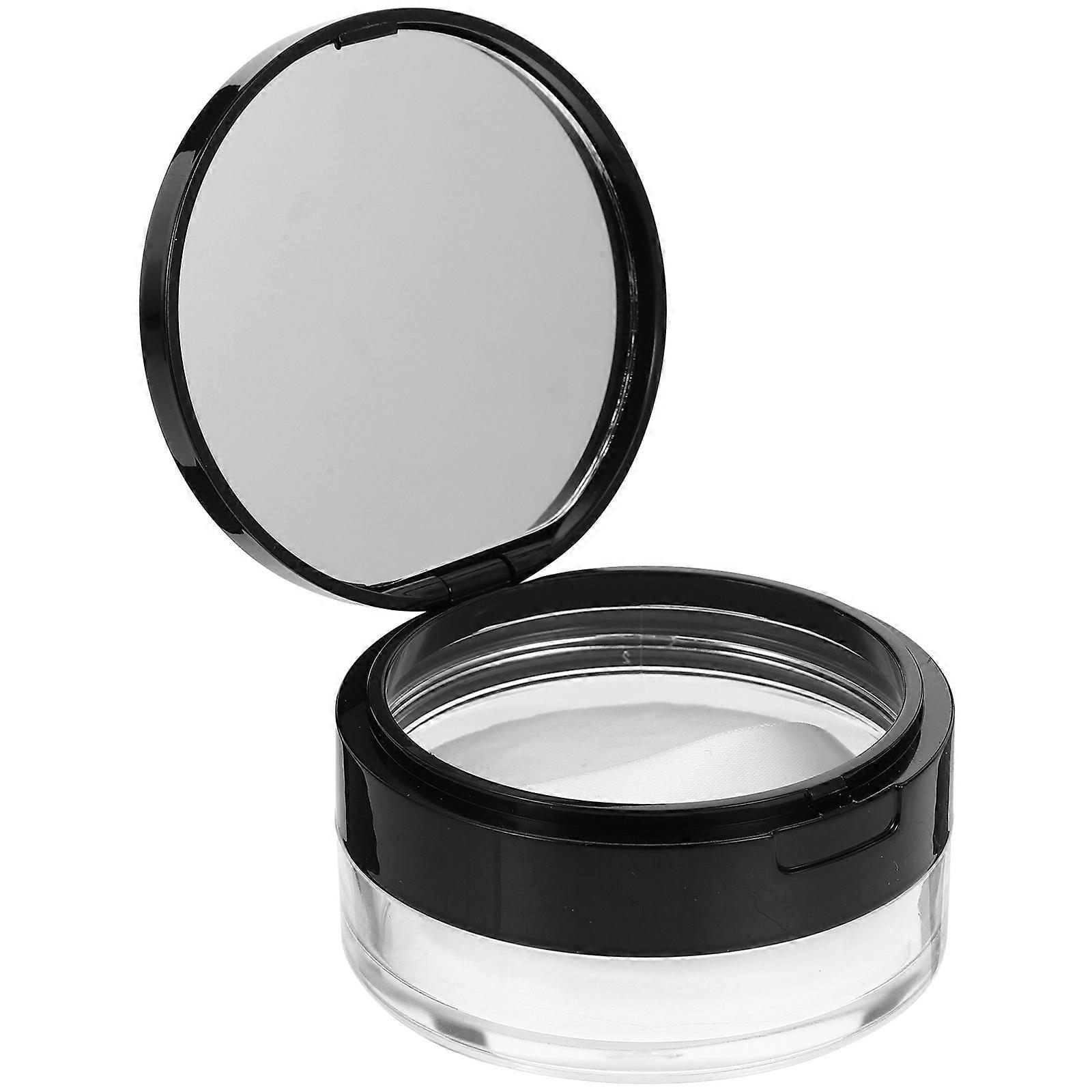 Loose Powder Containers Daily Use Double Layer with Mirror Design PP Material 6.50x6.50x4.00CM 1Pack