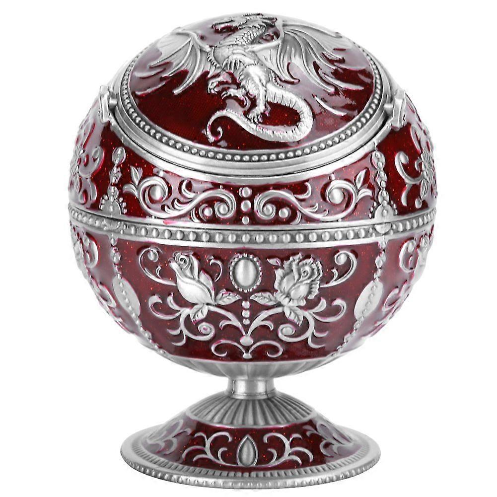 2025 Latest Model  Vintage Ashtray Windproof Wine Red Globe Fly Dragon Shape