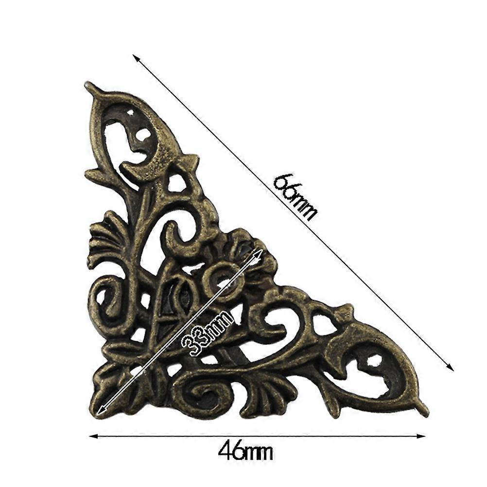 Box Edge Protector Metal Triangle Rattan Carved For Desk Furniture Protection 6.6*4.6cm 12Set
